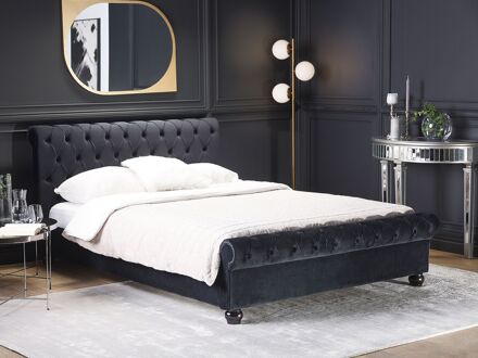 Beliani AVALLON Bed zwart 160x200
