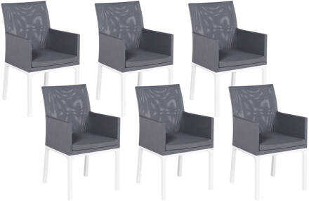 Beliani BACOLI Set van 6 stoelen Grijs