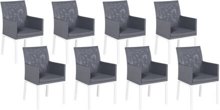 Beliani BACOLI Set van 8 stoelen Grijs