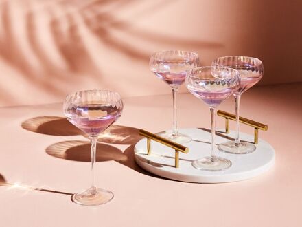 Beliani Champagneglas set van 4 transparant 300 ml MORGANITE