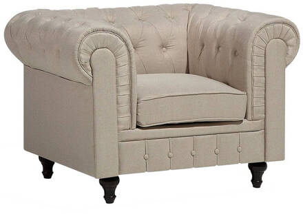 Beliani CHESTERFIELD Fauteuil beige