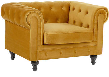 Beliani CHESTERFIELD Fauteuil geel