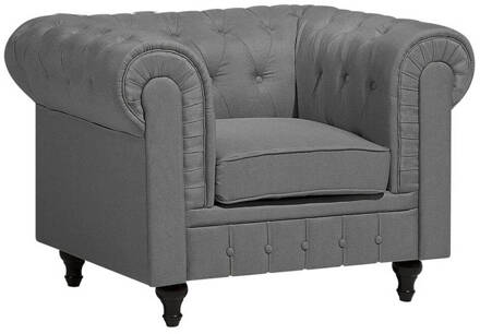 Beliani CHESTERFIELD Fauteuil grijs