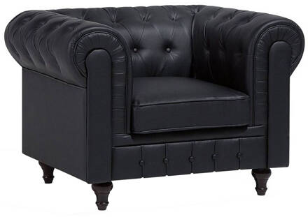 Beliani CHESTERFIELD fauteuil zwart