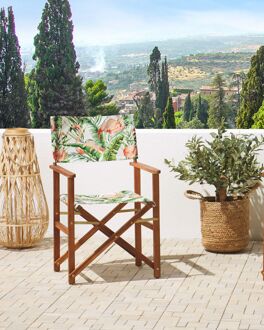Beliani-CINE -Tuinstoel set van 2-Groen|Roze|Flamingo-Polyester Wit