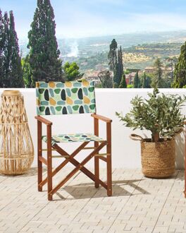 Beliani-CINE -Tuinstoel set van 2-Multicolor|Abstract-Polyester Bruin