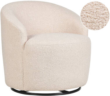 Beliani DAVIK - Fauteuil-Beige-Bouclé