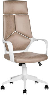 Beliani DELIGHT - Bureaustoel - Zandbeige - Polyester Wit