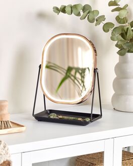 Beliani DORDOGNE - Tafel spiegel - Rosegoud - Metaal Zwart