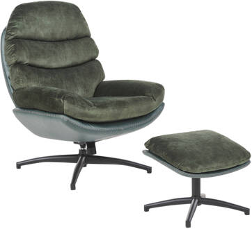 Beliani EIDE - Fauteuil-Groen-Fluweel