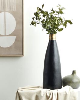 Beliani EMONA - Decoratieve vaas - Zwart - Terracotta Goud