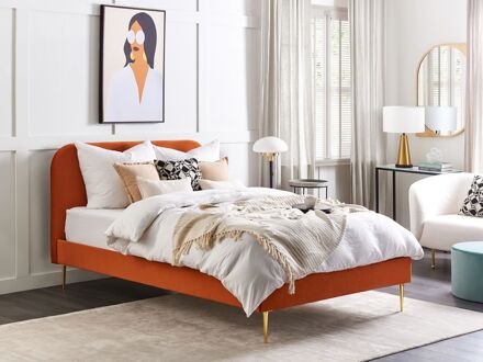 Beliani FLAYAT Bed Oranje 140x200