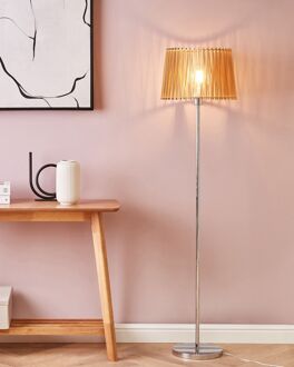Beliani FORGE - Staande lamp - Lichte houtkleur - Metaal Transparant