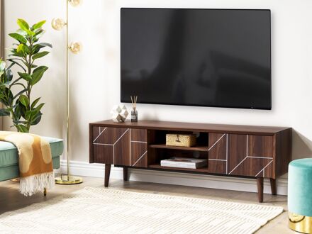 Beliani FRANKLIN TV-meubel Donkere houtkleur Bruin