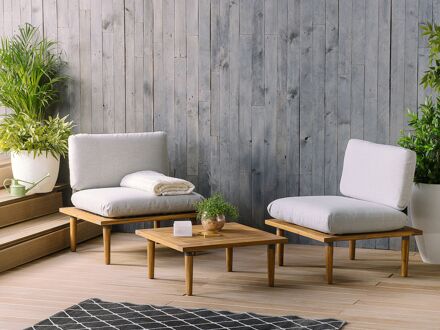 Beliani FRASCATI Sofa set met tafel 70x80x80 Grijs