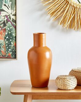 Beliani KARFI - Decoratieve vaas - Oranje - Terracotta