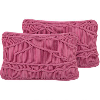 Beliani KIRIS - Sierkussen set van 2 - Roze - 30 x 50 cm - Katoen