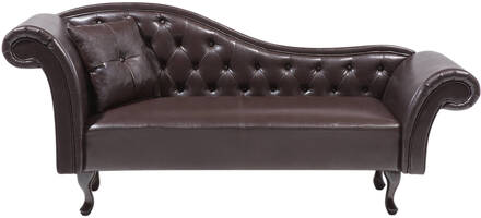 Beliani LATTES - Chaise longue-Bruin-Kunstleer