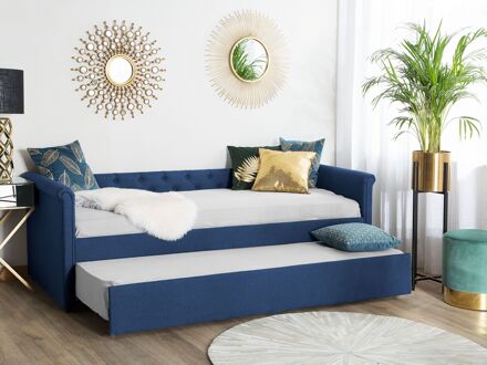 Beliani LIBOURNE Bed blauw 80x200