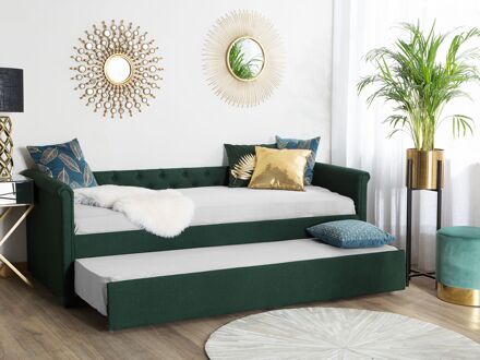 Beliani LIBOURNE Bed groen 80x200