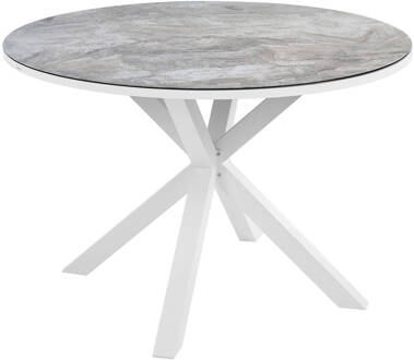 Beliani MALETTO - Ronde tafel-Wit-Aluminium