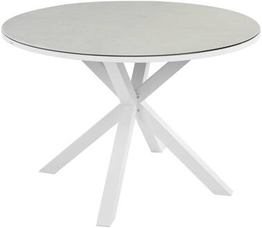 Beliani MALETTO - Ronde tafel-Wit-Aluminium