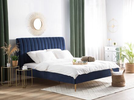 Beliani MARVILLE Bed Blauw 160x200