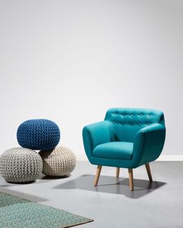 Beliani MELBY - Fauteuil-Blauw-Polyester