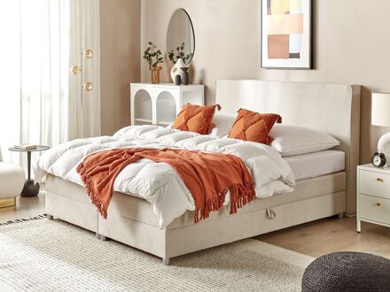 Beliani MINISTER - Boxspringbed-Beige-Polyester