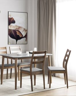 Beliani MODESTO Set van 2 stoelen donkere houtkleur Bruin