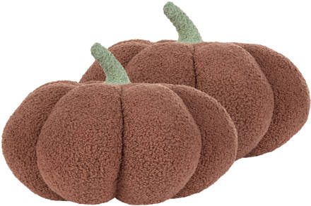 Beliani MUNCHKIN - Sierkussen set van 2 - Bruin - 35 cm - Bouclé