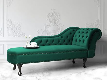 Beliani NIMES chaise longue (rechtszijdig) groen