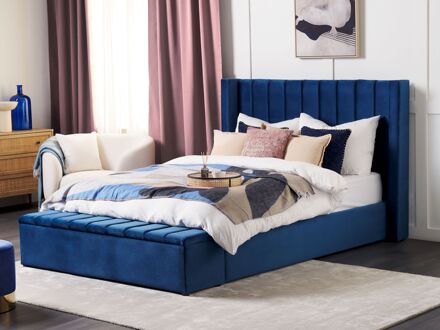 Beliani NOYERS Bed Blauw 160x200