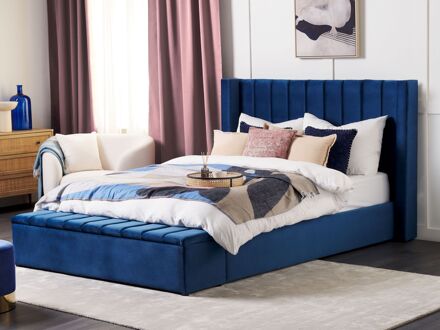 Beliani NOYERS Bed Blauw 180x200