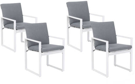 Beliani PANCOLE Set van 4 stoelen Grijs