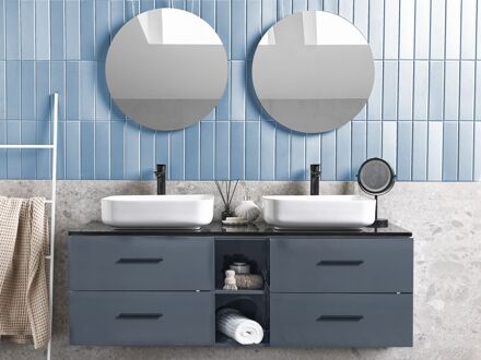Beliani PILAR - Badkamerkast met spiegel-Wit-MDF