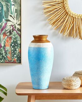 Beliani PLATEJE - Decoratieve vaas - Blauw - Terracotta