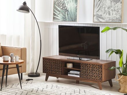 Beliani PRESCOT TV-meubel donkere houtkleur Bruin