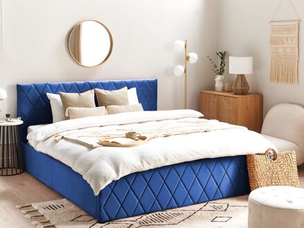 Beliani ROCHEFORT Bed Blauw 180x200