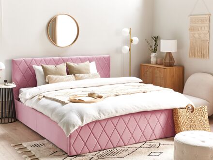 Beliani ROCHEFORT Bed Roze 180x200