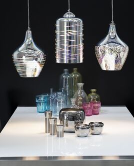 Beliani SANGONE - Hanglamp - Zilver - Glas