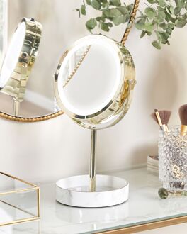 Beliani SAVOIE - Make-up spiegel - Goud|Wit - IJzer
