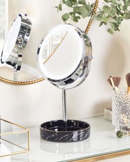 Beliani SAVOIE - Make-up spiegel - Zilver|Zwart - IJzer