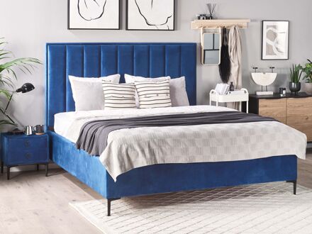 Beliani SEZANNE Bed Blauw 160x200