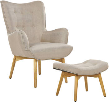 Beliani VEJLE - Fauteuil-Beige-Polyester