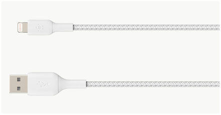 Belkin BOOST Braided A-LTG 3M Oplader Wit