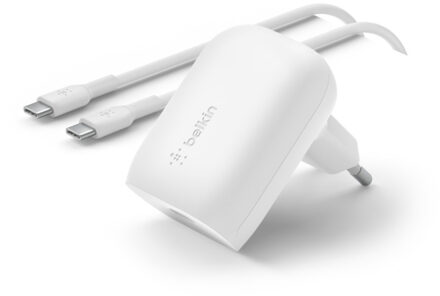 Belkin Boost↑Charge™ Adapter met kabel - USB-C naar USB-C - 1 meter - 30W - Wit - 1m