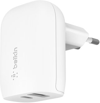 Belkin Boost↑Charge™ Dual USB -C (25W) en USB-A (12W) Wall Charger - 37W - Wit - One size