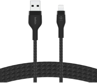 Belkin Boost↑Charge™ USB-A naar Lightning kabel braided siliconen - 1 meter - Zwart - 1m