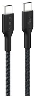 Belkin BoostCharge Pro Braided USB-C naar USB-C kabel - 2 meter - Zwart - 2m